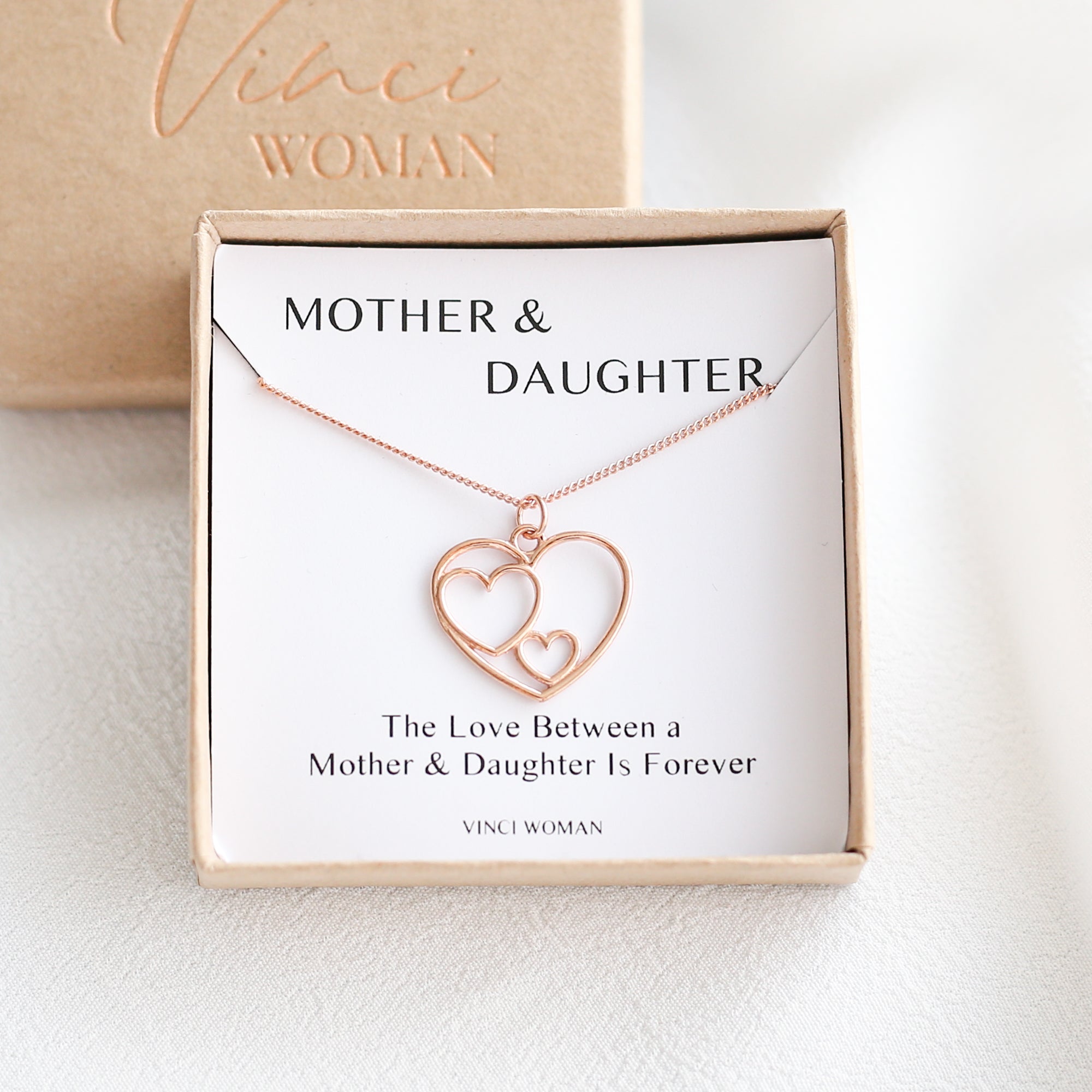 Mother & Daughter Gift - Double Heart Necklace - Vinci Woman
