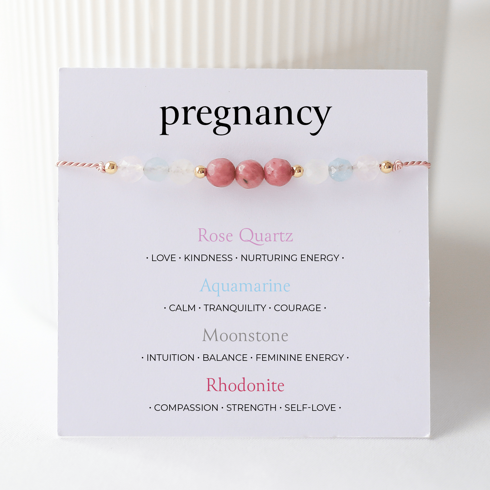 Pregnancy Support Crystal Cord Bracelet – Mum - to - Be Jewelry - Vinci Woman