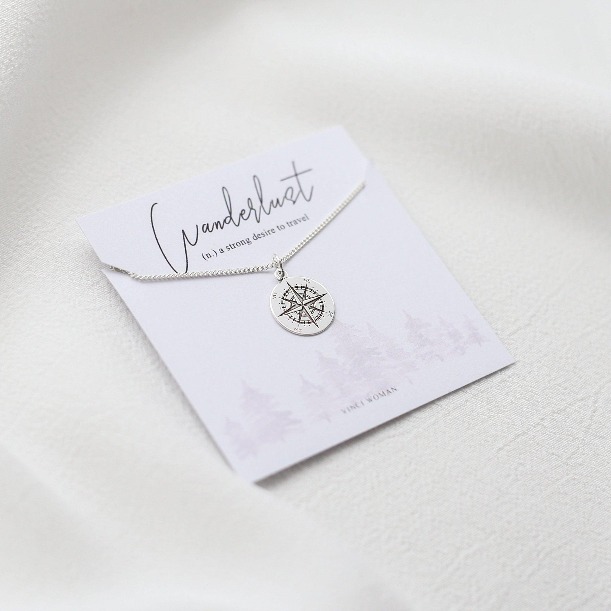 Compass Wanderlust Sterling Silver Necklace - Vinci Woman