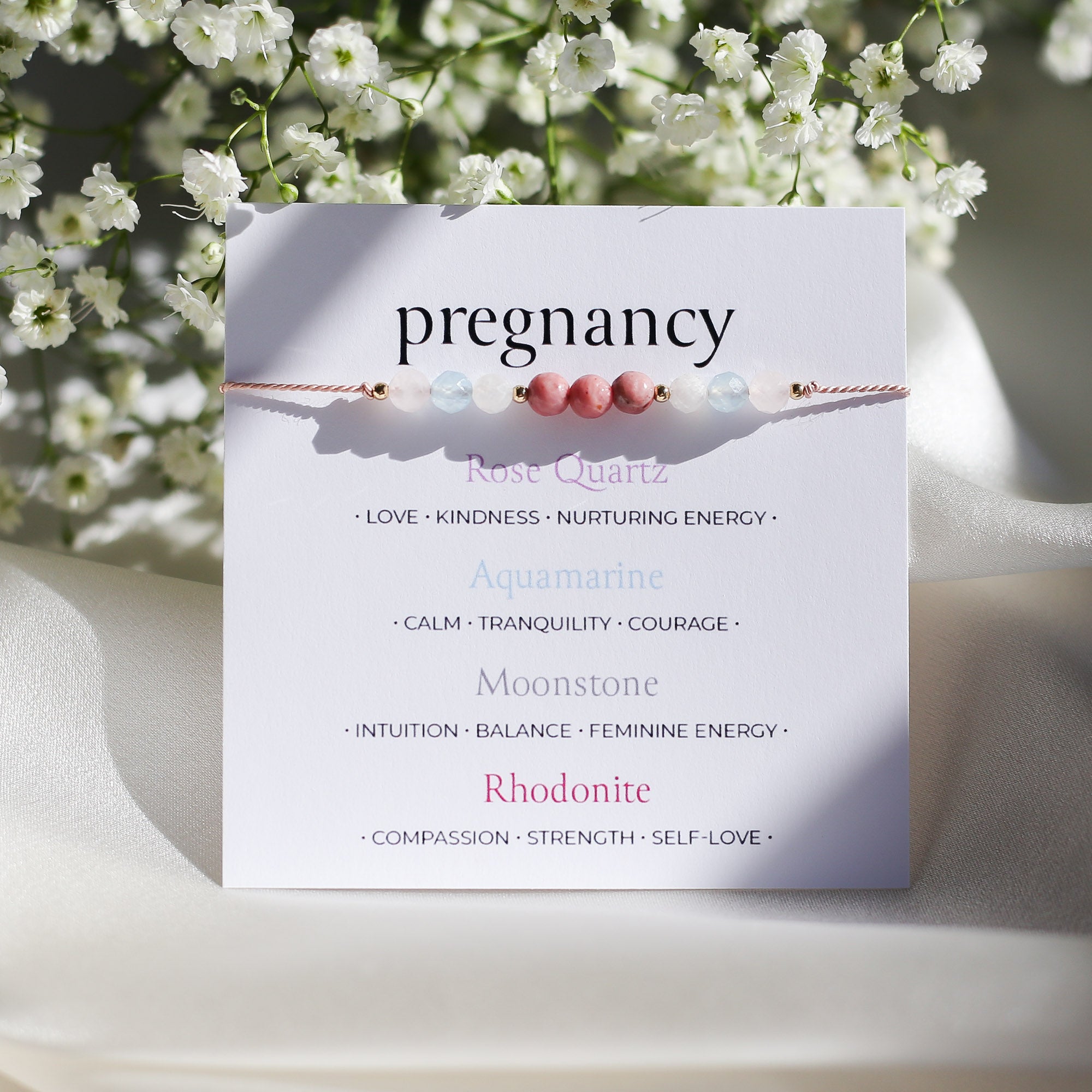Pregnancy Support Crystal Cord Bracelet – Mum - to - Be Jewelry - Vinci Woman