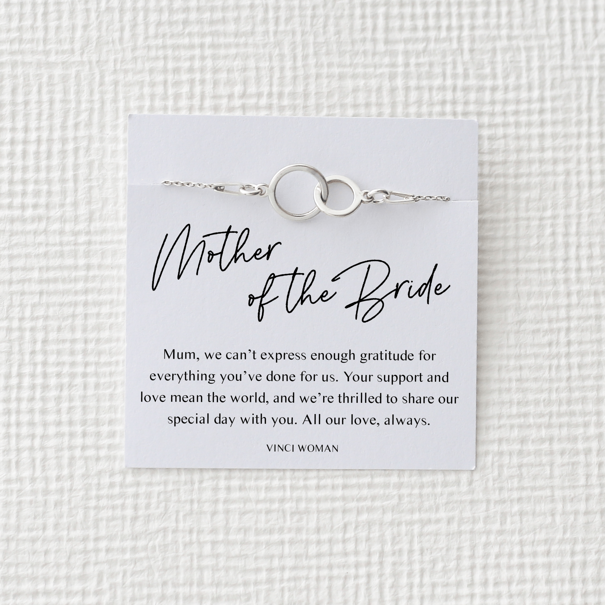 Mother of the Bride Bracelet – Interlocking Circles Wedding Gift - Vinci Woman
