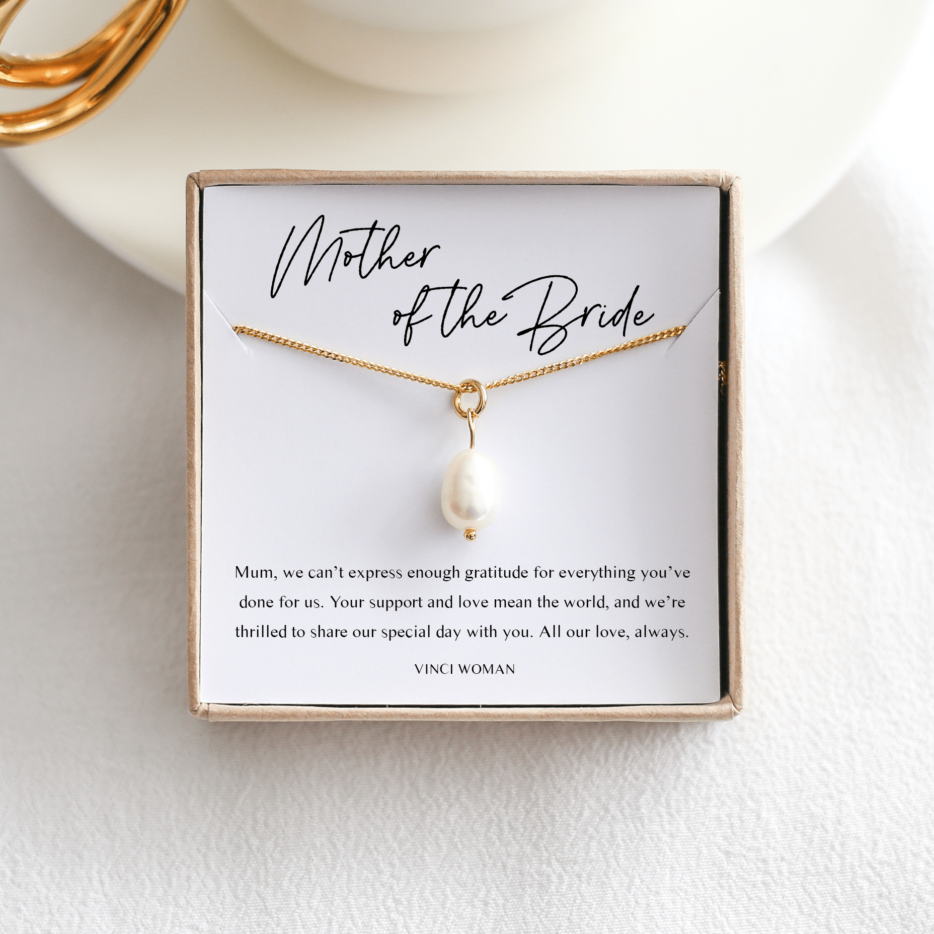 Mother Of The Bride Gift - Freshwater Pearl Necklace - Vinci Woman