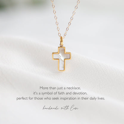 Mother of Pearl Cross Necklace - Vinci Woman