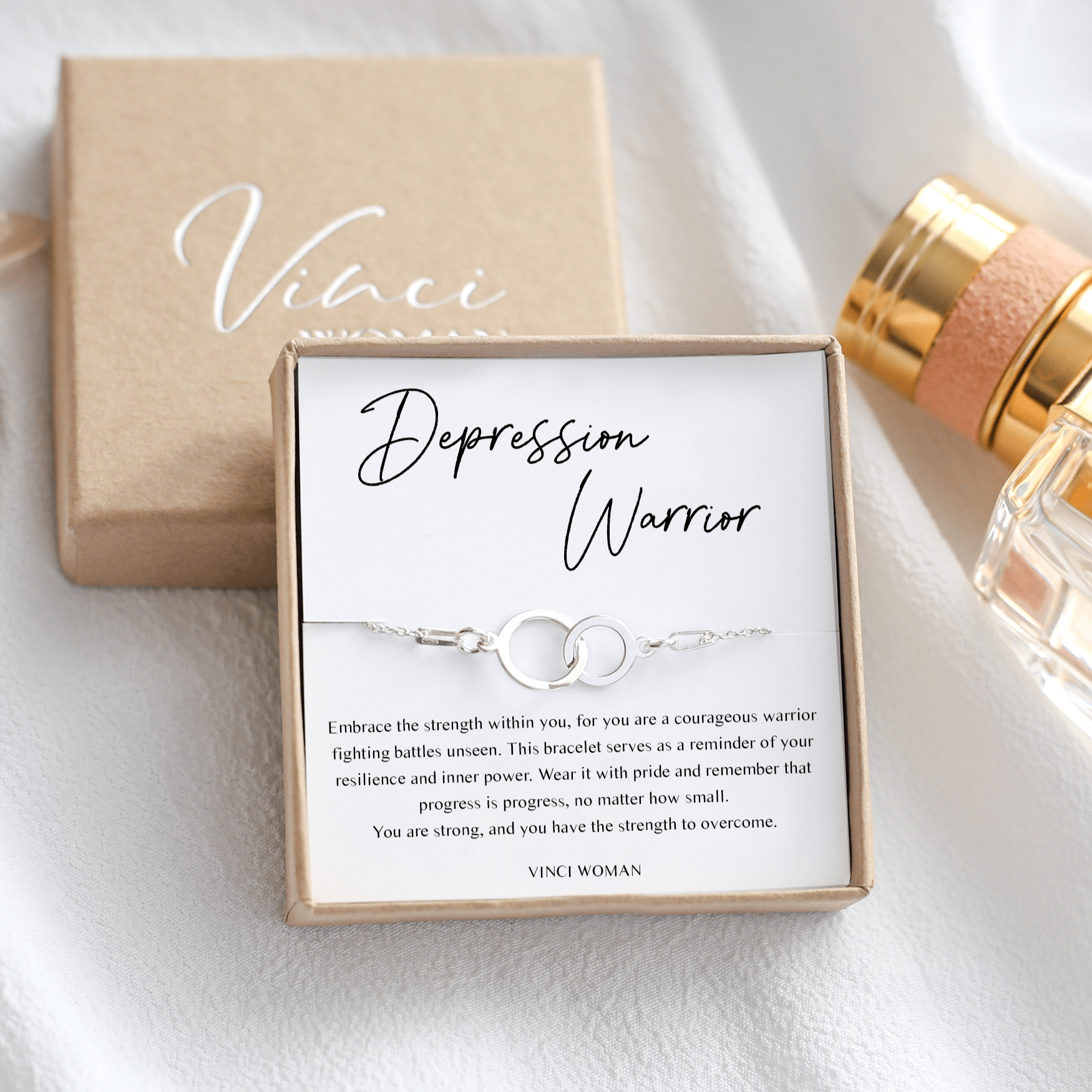 Depression Warrior Bracelet – Interlocking Circles Gift of Strength - Vinci Woman