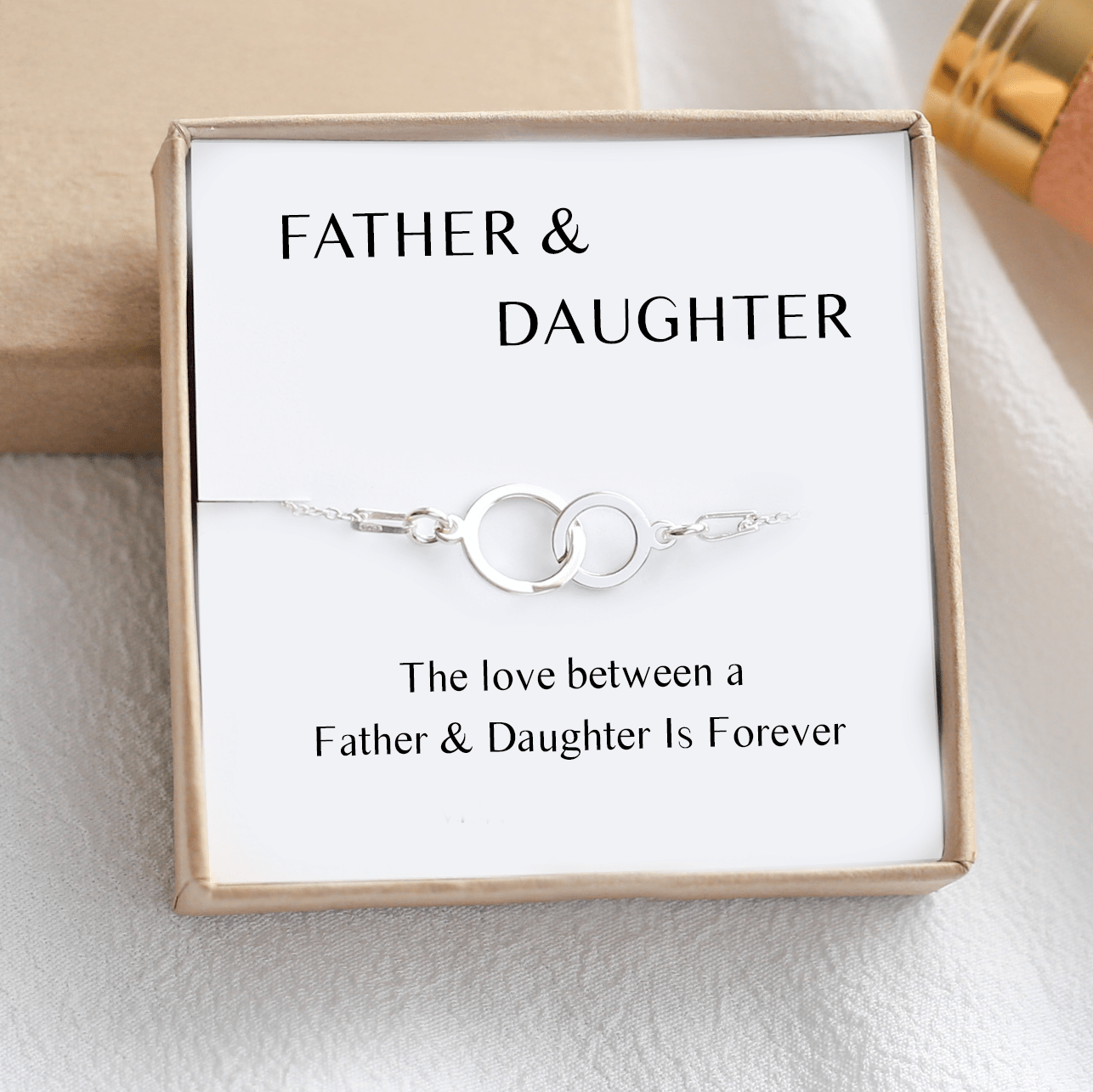 Gift for Daughter – Father & Daughter Interlocking Circles Bracelet - Vinci Woman