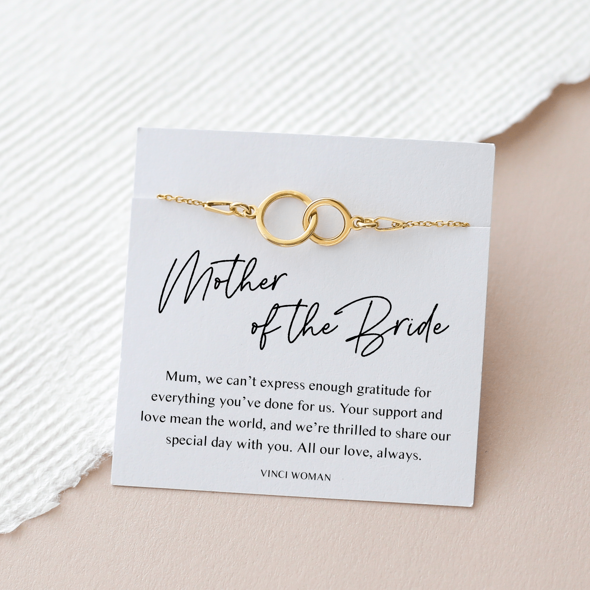 Mother of the Bride Bracelet – Interlocking Circles Wedding Gift - Vinci Woman