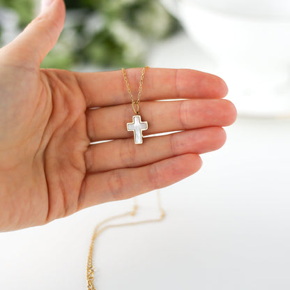 Mother of Pearl Cross Necklace - Vinci Woman
