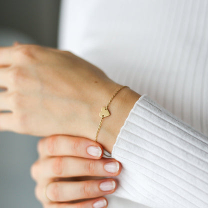 Dainty Heart 18k Gold Bracelet - Vinci Woman