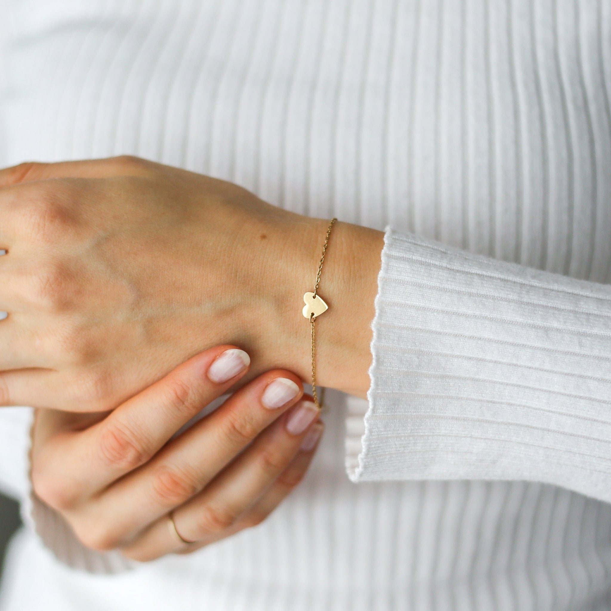 Dainty Heart 18k Gold Bracelet - Vinci Woman