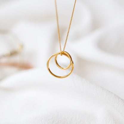 Interlocking Circle Necklace - Mother and Daughter Gift - Vinci Woman