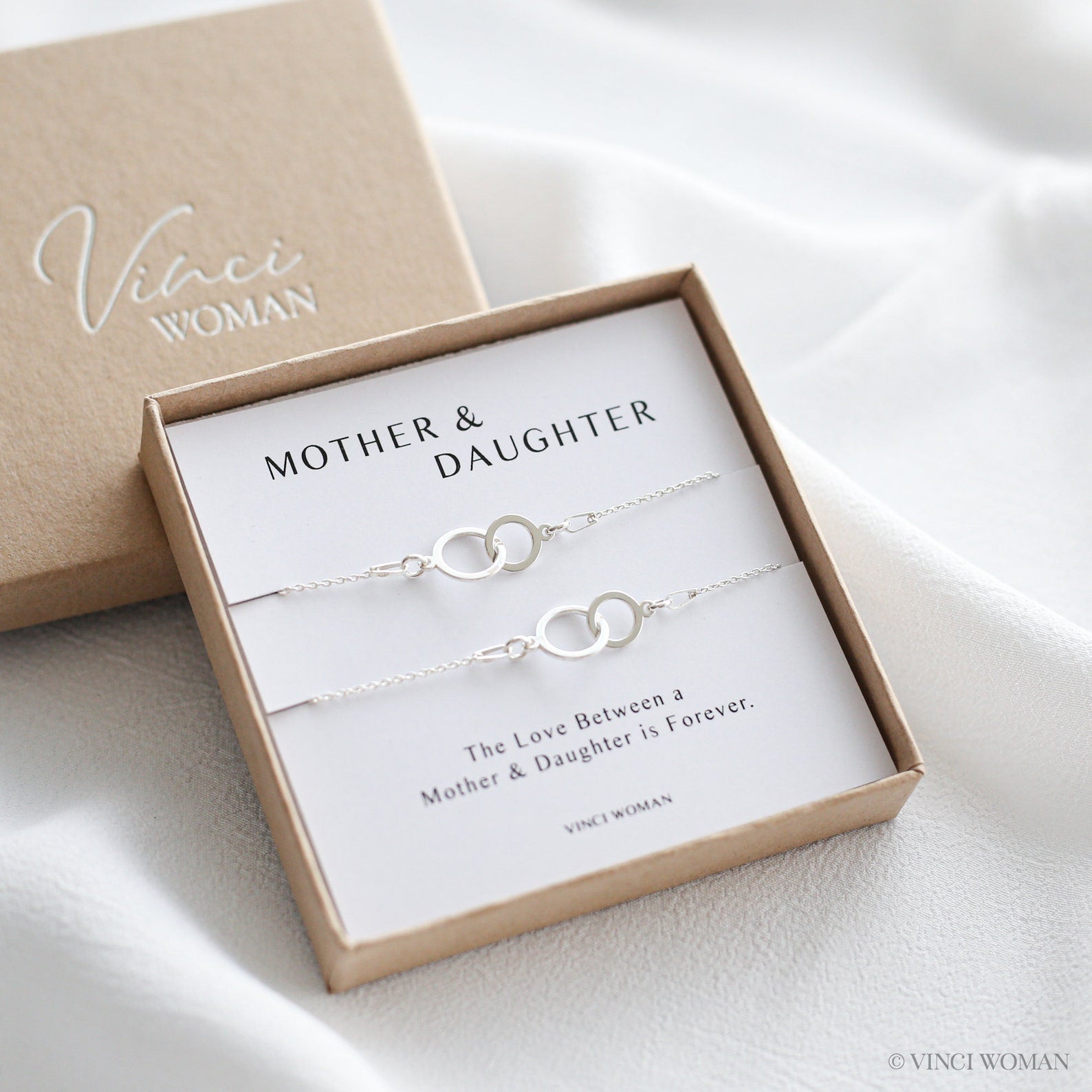 Mother & Daughter Bracelet Set – Interlocking Circles - Vinci Woman