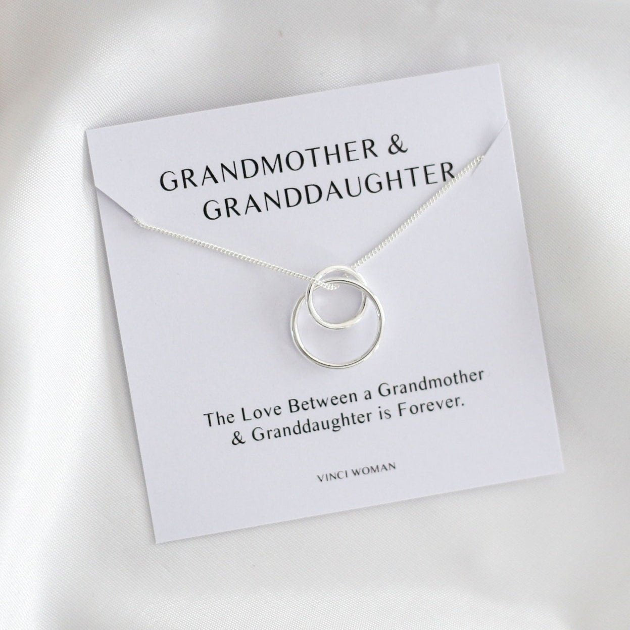 Interlocking Circle Necklace - Grandmother and Granddaughter Gift - Vinci Woman