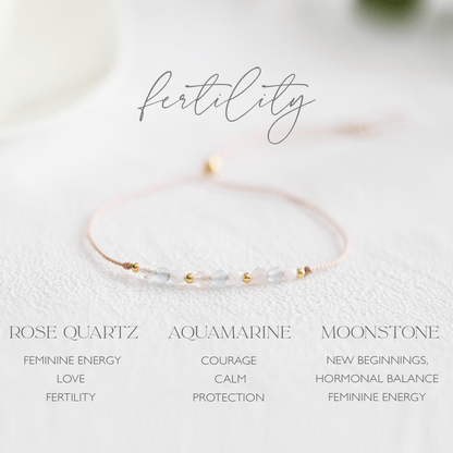 Dainty Fertility Cord Crystal Bracelet - Vinci Woman