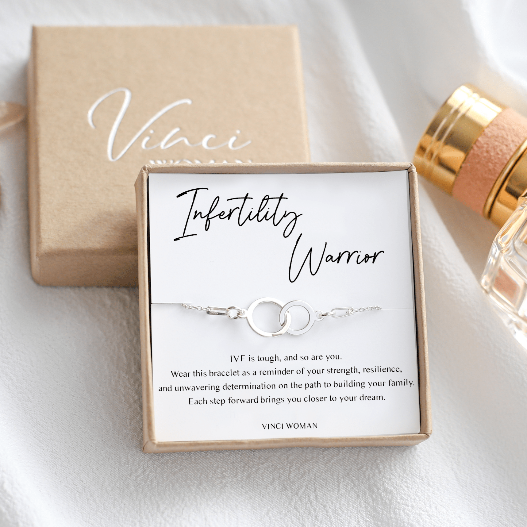 Infertility Warrior Bracelet – Interlocking Circles TTC Support Gift - Vinci Woman