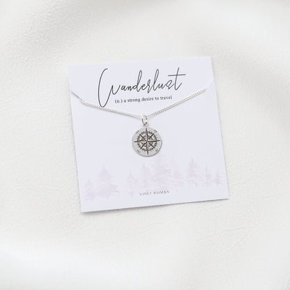 Compass Wanderlust Sterling Silver Necklace - Vinci Woman