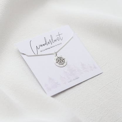 Compass Wanderlust Sterling Silver Necklace - Vinci Woman