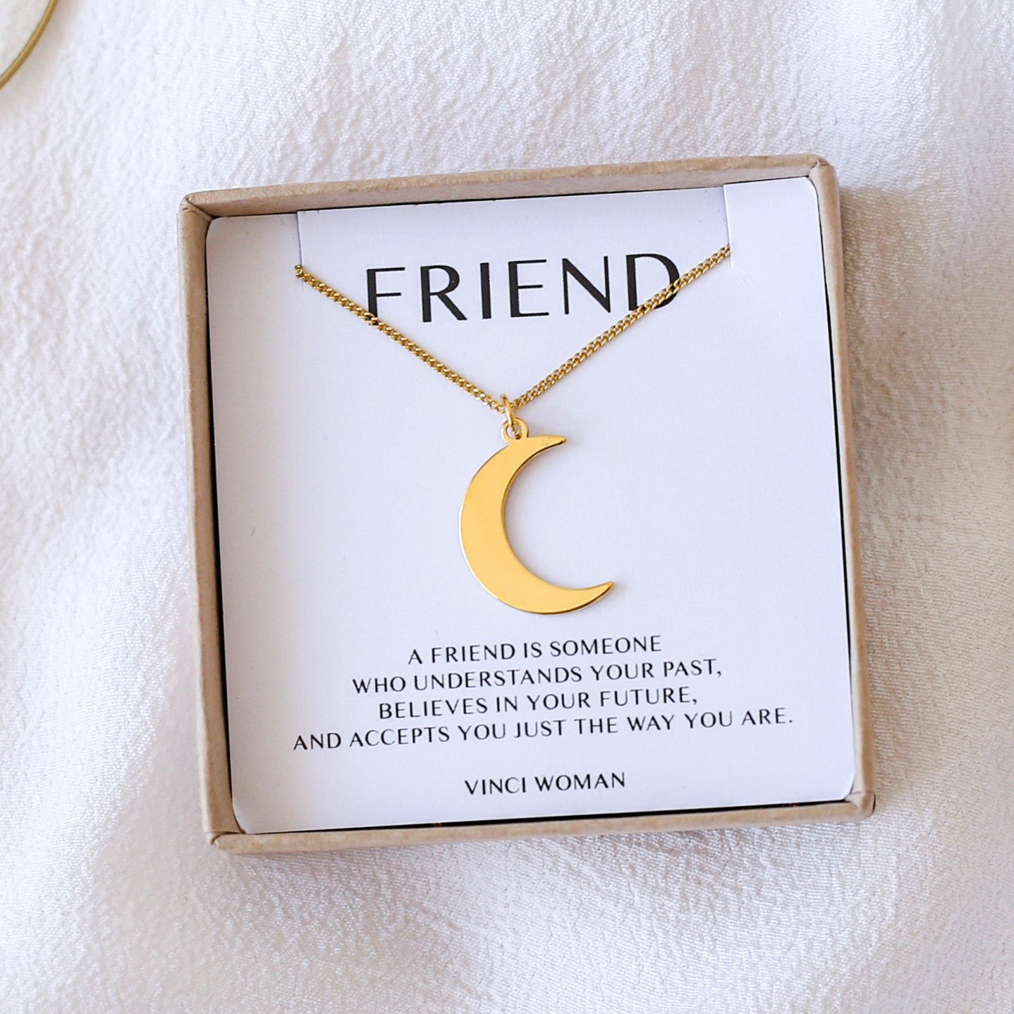 Moon Necklace - Gift For Friend - Vinci Woman