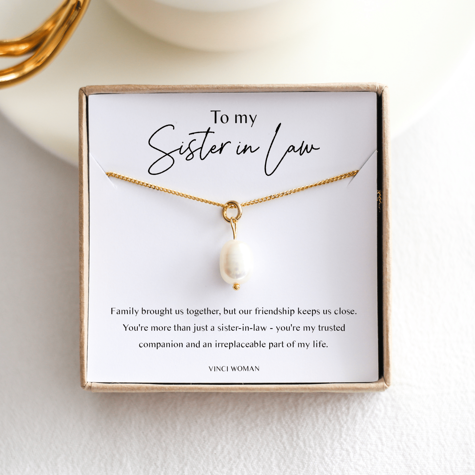 Sister - In - Law Gift - Freshwater Pearl Necklace - Vinci Woman