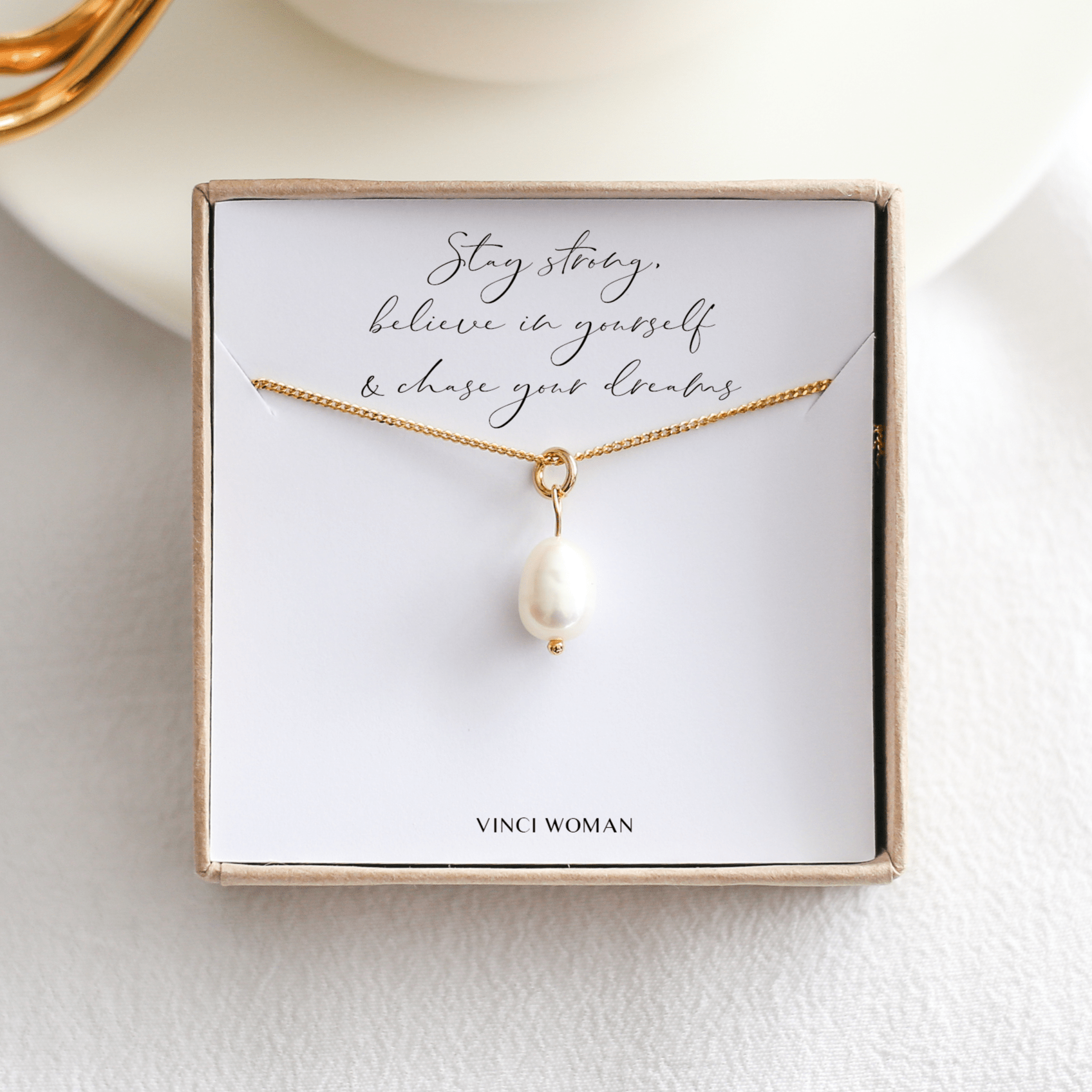 Inspirational Gift - Freshwater Pearl Necklace - Vinci Woman