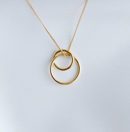 Interlocking Circle Necklace - Mother and Daughter Gift - Vinci Woman